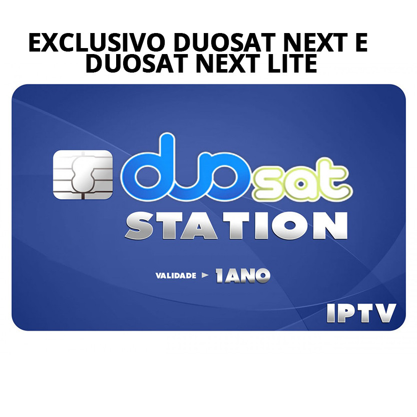 Cartão Duosat Station 360 dias IPTV - next e next lite